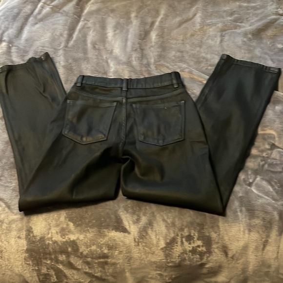 DL 1961 Patti Straight High Rise Black Coated Jeans - Picture 4 of 11